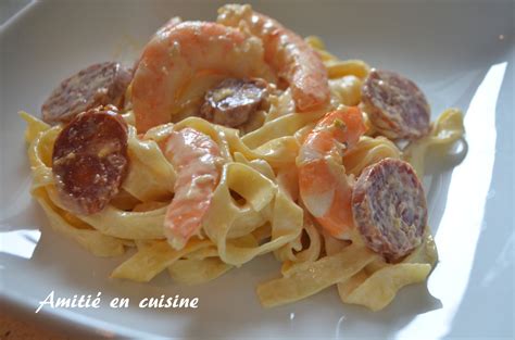 Tagliatelle crevette chorizo