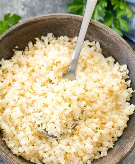 Garlic Roasted Cauliflower Rice Low Carb Side Dish Kirbie S Cravings