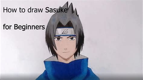 How To Draw Sasuke Uchiha From Naruto Tutorial For Beginners Youtube