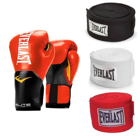 Everlast Red Elite Pro Style Boxing Gloves 14 Oz And 120 Inch Hand Wraps 3 Pack Wish