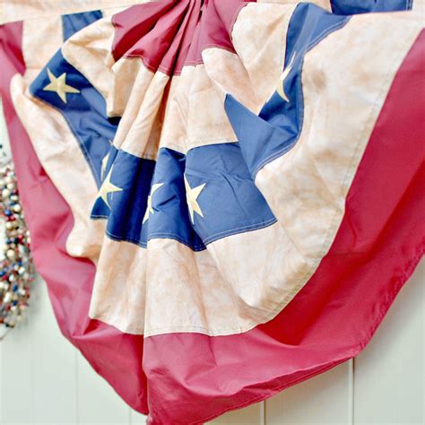 Antiqued American Flag Bunting Americana Decor Home Decor