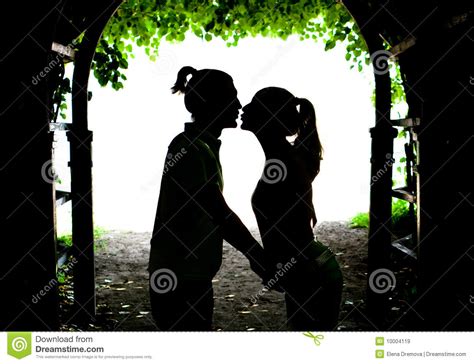 Two lovers kissing stock image. Image of each, leaf, shadow - 10004119
