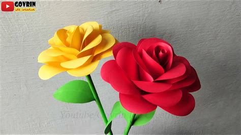 Cara Membuat Bunga Mawar Bunga Mawar Dari Kertas Origami Diy Paper