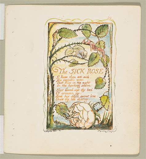 William Blake Songs Of Experience The Sick Rose The Metropolitan Museum Of Art