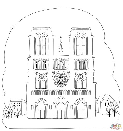 Notre Dame Coloring Page Free Printable Coloring Pages
