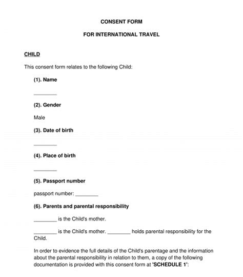 Parental Consent Letter Template PDF Template