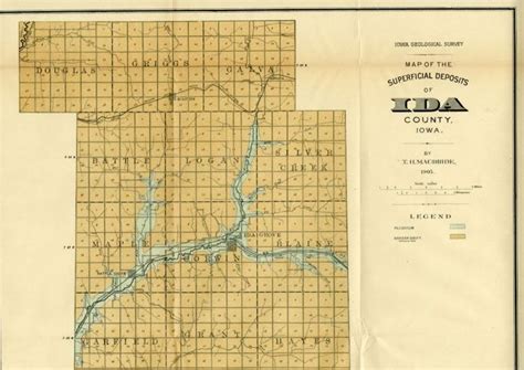Ida County Iowa Map Dated 1905 With Rrs Towns Cities Primary Roads
