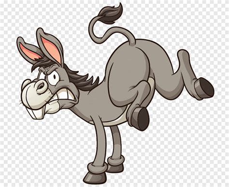 Donkey Cartoon Donkey Horse Mammal Png Pngegg