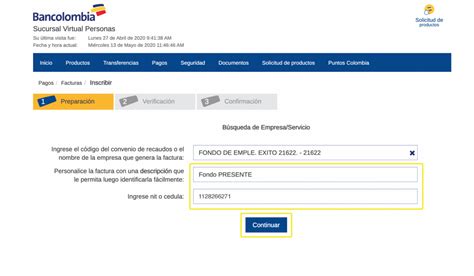 A través de este servicio los usuarios de dicha entidad bancaria, podrán realizar cambio de claves de sus cuentas con estricta seguridad, para esto usan. Cómo realizar pagos a PRESENTE desde Bancolombia ...