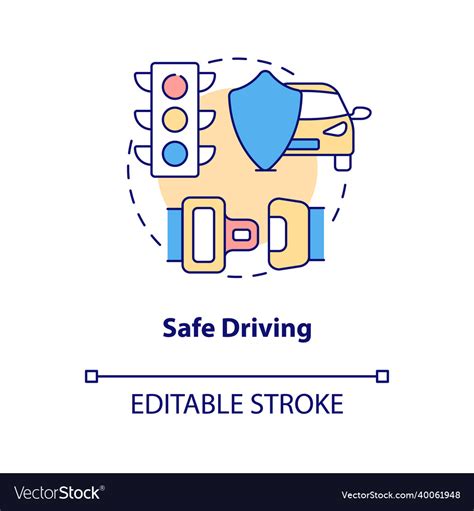 Safe Driving Concept Icon Royalty Free Vector Image
