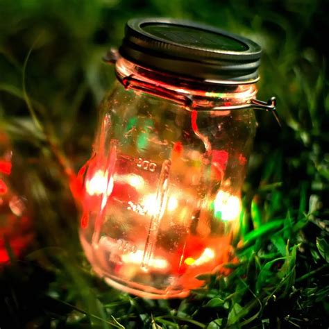 Solar Lights Led Color Changing Fairy Light Solar Mason Jar Garden