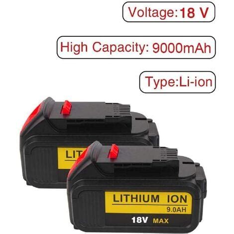 2X Pour DeWalt Batterie 18V 9 0 Ah XR Li Ion DCB182 DCB184 XJ DCB183