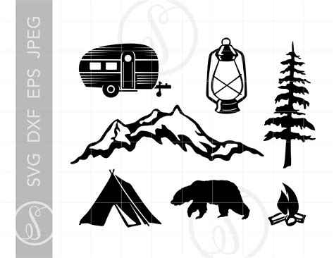 Camping Svg Clip Art Cut Files Mountains Svg Dxf Pdf Etsy