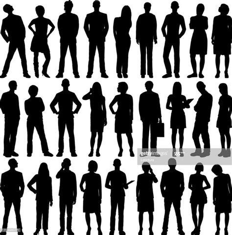 Highly Detailed People Silhouettes Silhouette Vector Silhouette