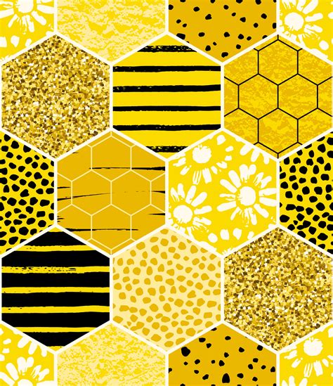 Seamless Geometric Pattern With Honeycomb Trendy Hand Drawn Textures
