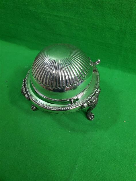Vintage Rogers Silver Co Roll Top Lid Butter Dish No Footed On Ebid United States