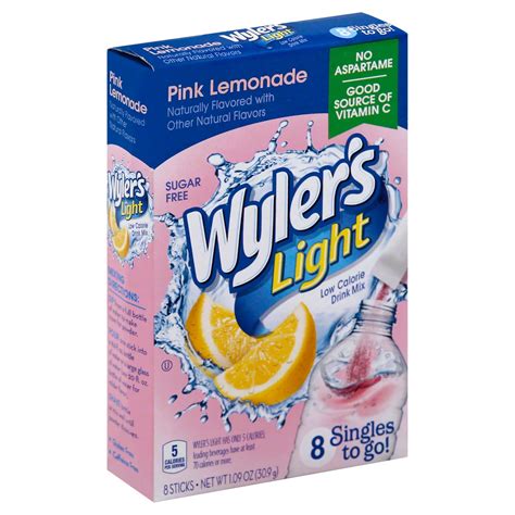 Wylers Light Singles To Go Pink Lemonade Drink Mix Shop Mixes