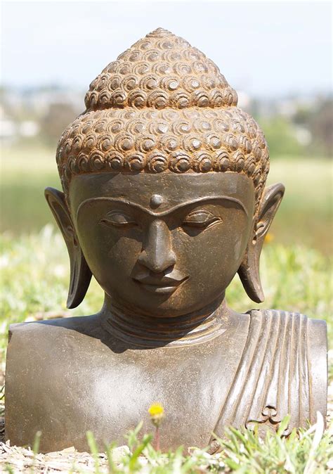 Stone Garden Buddha Bust 17
