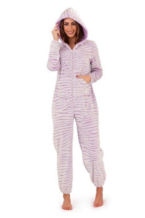 Pijama Mujer Una Pieza Supersuave Mono Con Capucha Pijamas 8 01 12 14 16 18 20 Ebay