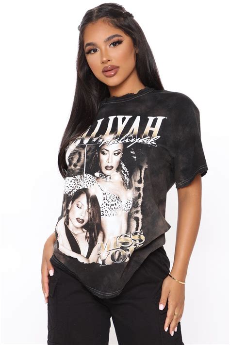 Aaliyah Vintage Tee Blackbrown Vintage Tee Shirts Fashion Nova Shirts Aaliyah T Shirt