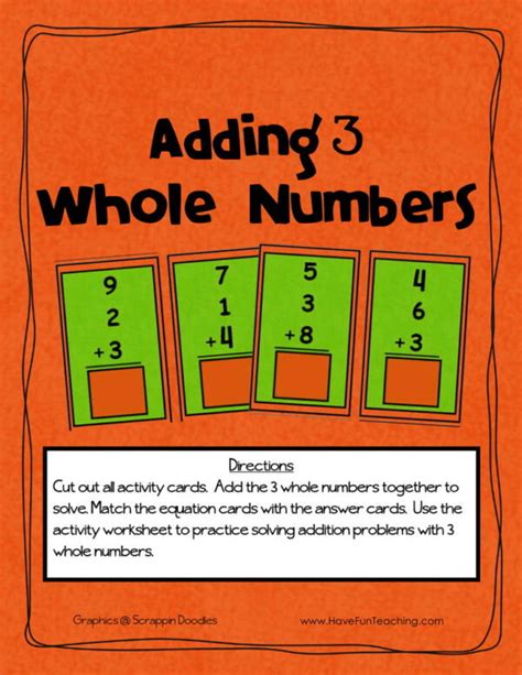 Adding Three Numbers Activity Have Fun Teaching