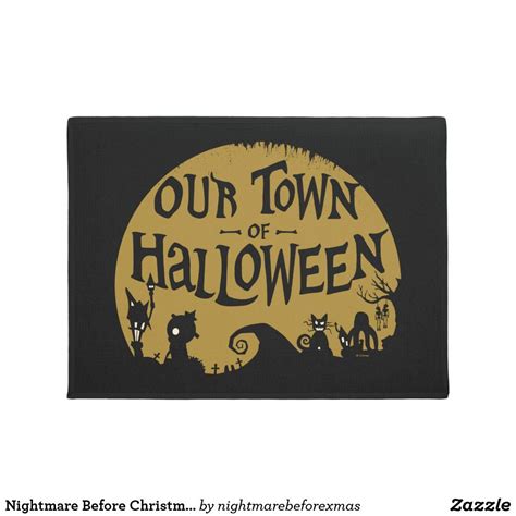 Nightmare Before Christmas Our Town Of Halloween Doormat Zazzle