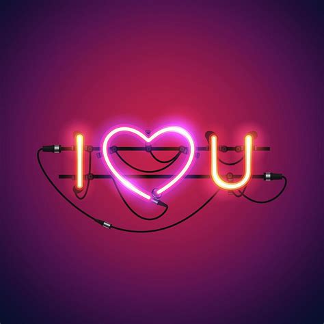 I Love You With Pink Heart Neon Sign Digital Art By Voysla Neon Sign