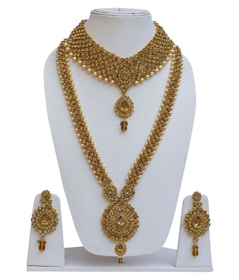 Check dulhan jewellery / marriage jewellery prices, ratings & reviews at flipkart.com. Lucky Jewellery Bridal Designer Golden Color Pearl Stone ...