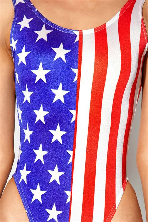 womens swimwear sexy thong one piece swimsuit american flag printing bathing suit lady bodysuit