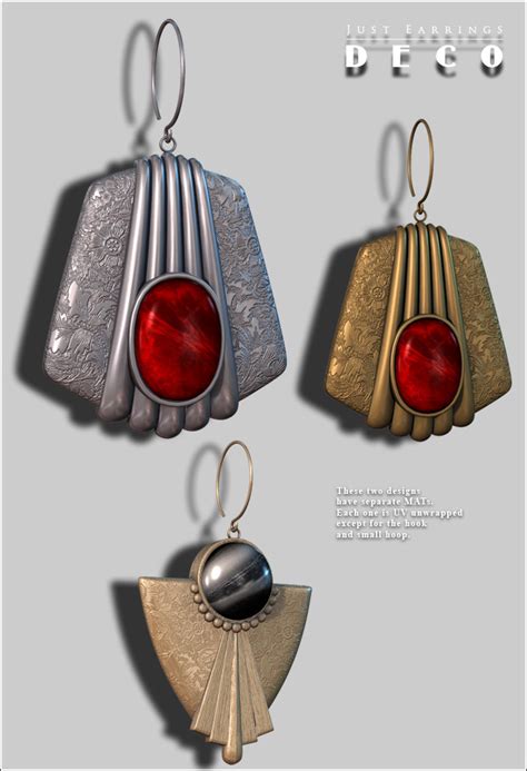 Just Earrings Deco Daz 3d