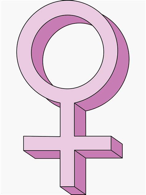 Female Venus Gender Symbol Pink Sticker By Lilyysarahh Redbubble