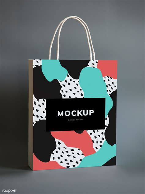 Colorful Shopping Paper Bag Mockup Premium Image By
