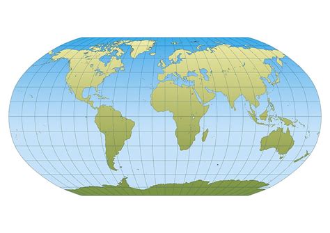 Criar Um Mapa Mundial Robinson Grade E Quadro De Coordenadas No