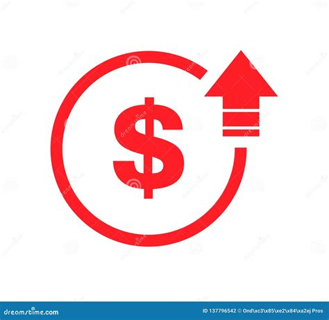 Cost Symbol Dollar Increase Icon Vector Symbol Image Isolated On