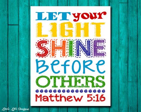 Let Your Light Shine Before Others Matthew 516 Sunday School Wall