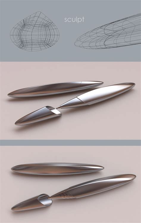 A Range Of Pen Concepts Modelled In Rhino And Rendered In Vray Pen