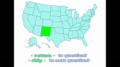 Interactive United States Map Quiz Location Of New Mexico Youtube