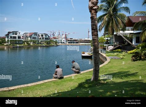 Waterfront luxury homes and condominium apartments are seen at Sentosa