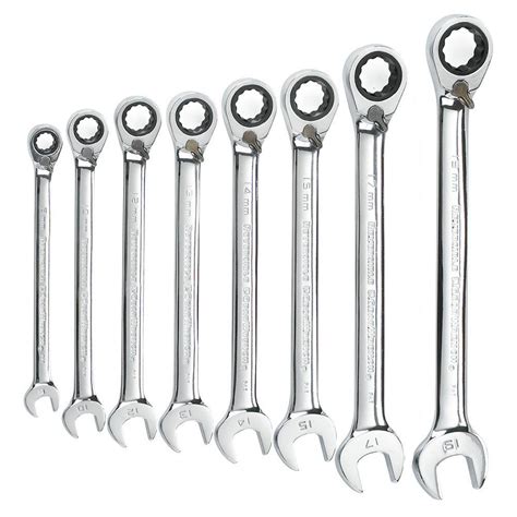 Gearwrench Metric Reversible Combination Ratcheting Wrench Set 8 Piece