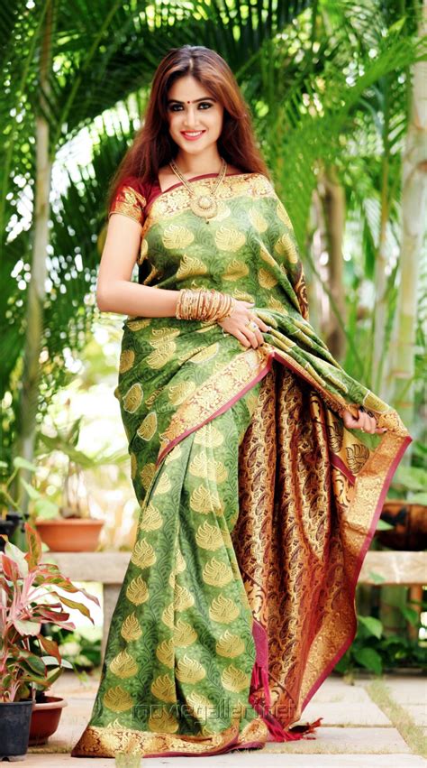 Picture 941699 Actress Sony Charishta In Green Silk Saree Photoshoot