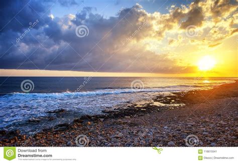 Beautiful Cloudscape Over The Sea Sunrise And Sunset Shot Stock Image