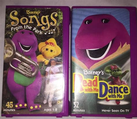 Barney Songs From The Park And Read With Me Dance With Me Vhs Pbs Kids