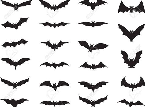 Bats Collection Isolated On White In 2020 Bat Silhouette Bat Outline