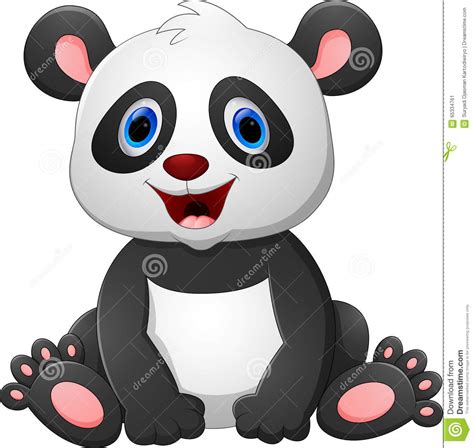 Desenhos Animados Bonitos Da Panda Do Bebê Ilustração Do Vetor Ilustração De Divertimento