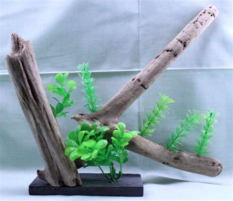 Driftwood Aquarium Fake Plants Reptile Decoration Slate Branch Natural