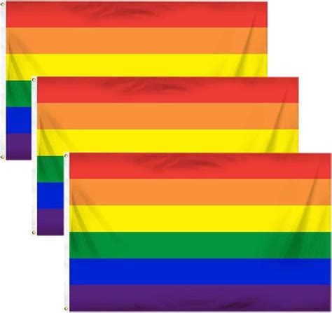Gay Pride Flag 3 Pack Rainbow Flags Gay Lesbian Peace Flag For Gay Pride Celebrations Bigamart