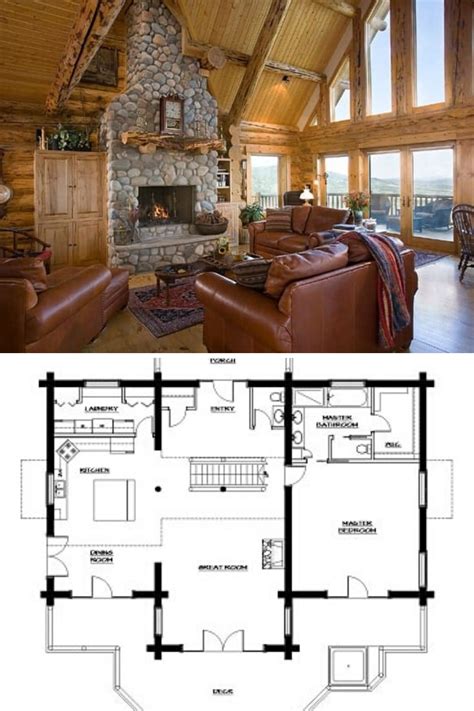 This 2 Story Log Style House Plan Has 4 Bedrooms And 31 Bathrooms
