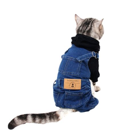 Small Cats Clothes Jeans Costume Kitten Outfit For Pet Dogs Cat