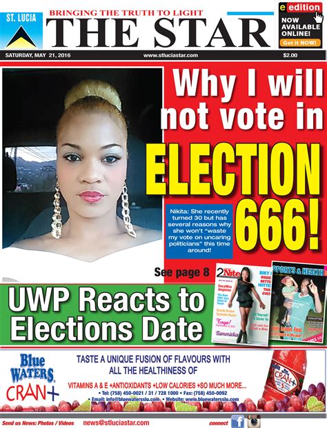 The Star Newspaper For Saturday May 21st 2016 The Star St Lucia