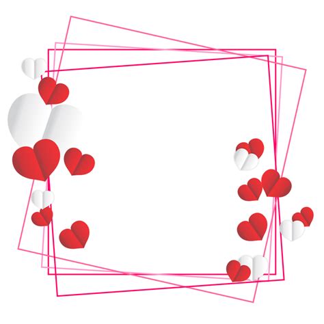 Valentines Day Concept Background Red And Pink Paper Hearts With